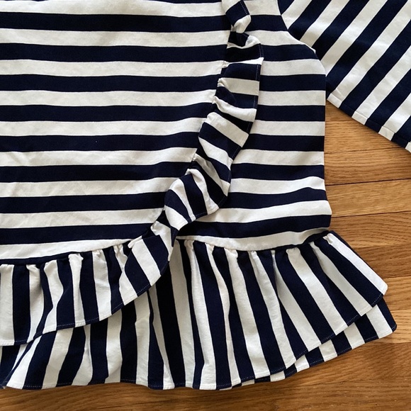 J.Crew Striped Asymmetrical Ruffle Top - Picture 4 of 7